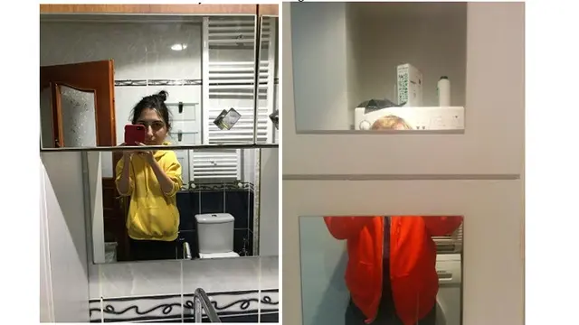 Desain cermin kamar mandi nyeleneh (Sumber: Boredpanda)