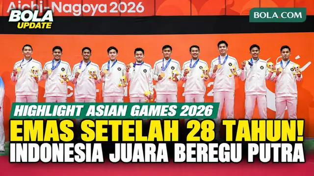Momen Pengalungan Medali Emas Tim Bulu Tangkis Putra Indonesia di Asian Games 2026