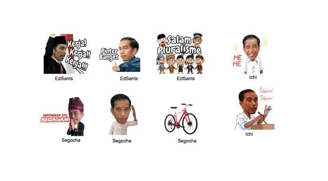 Stiker chat favorit Presiden Jokowi di LINE Messenger. (Foto: LINE)