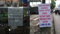 6 Tulisan Warung Tutup Ini Bikin Geleng Kepala (sumber: 1cak.com dan Twitter.com/nocontextwarung)