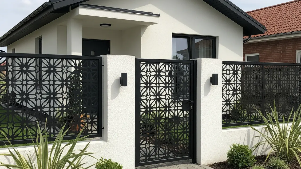 Rumah Kecil Tapi Mewah dengan Pagar Besi Hitam Doff Minimalis (Image by Gemini AI)