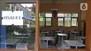 Suasana ruang kelas kosong saat PTMT dihentikan di SMPN 2 Depok, Pancoran Mas, Depok, Jawa Barat, Jumat (19/11/2021). Pelaksanaan PTMT sementara hingga 29 November 2021 akibat terjadinya penambahan kasus COVID-19 yang berasal dari klaster PTMT. (Liputan6.com/Herman Zakharia)