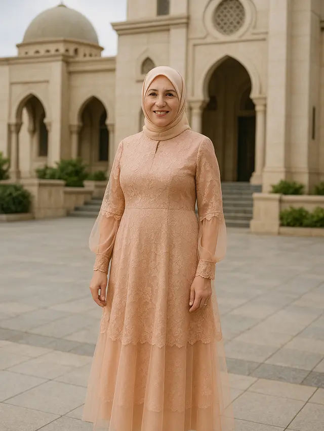Rekomendasi Gamis Brokat untuk Ibu-Ibu Usia 50-an