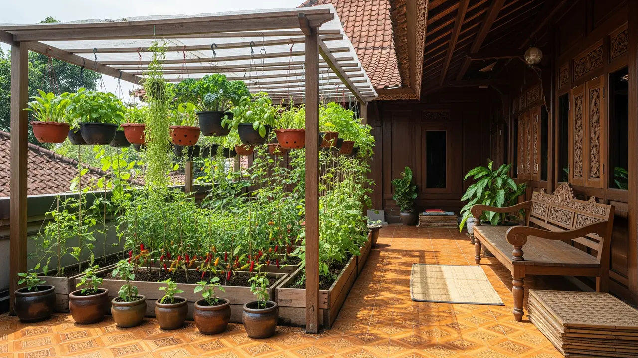 Kebun Sayur Kecil yang Menambah Estetika Teras Rumah