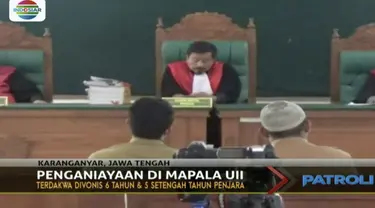 Dua terdakwa kasus penganiayaan dalam pendidikan dasar Mapala UII Yogyakarta dijatuhi vonis 5,5 tahun dan 6 tahun penjara