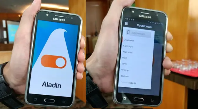 Tampilan menu aplikasi platform iklan berbasis lock-screen Aladin. (Liputan6.com/Corry Anestia)