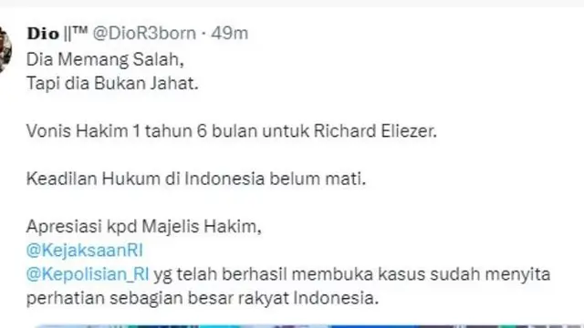 Richard Eliezer Divonis 1 Tahun 6 Bulan Penjara, Hakim Wahyu Kembali Banjir Ucapan Teirma Kasih
