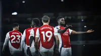 Perayaan gol Arsenal saat mencukur Nottingham Forest di Liga Inggris 2024/2025 (AFP)