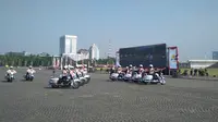 Aksi moge polwan meriahkan HUT ke-70 di Monas