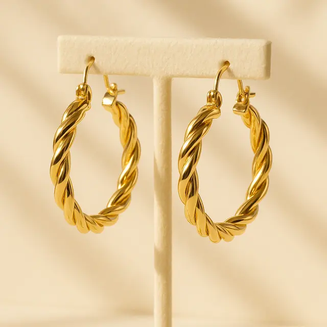 Model Anting Hoop Emas yang Ringan untuk Gaya Harian