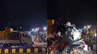 Mobil Pengangkut Ikan Diduga Tak Sengaja Tabrak Kerumunan Balap Liar di Lampung, Sopir Diamuk Massa