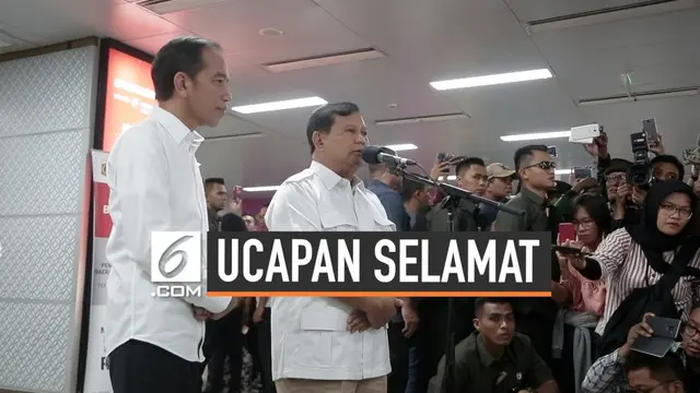 Prabowo Subianto akhirnya mengucapkan selamat kepada Joko Widodo atas ditetapkannya Jokowi-Ma'ruf sebagai Presiden dan Wakil Presiden 2019-2024.