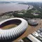 Pemandangan udara dari stadion Beira-Rio tim sepak bola Brasil Internacional yang terendam banjir di Porto Alegre, negara bagian Rio Grande do Sul, Brasil, pada 6 Mei 2024. (Renan MATTOS / AGENCIA RBS / AFP)