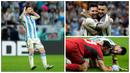 Argentina berhasil melangkah ke babak semifinal Piala Dunia 2022 setelah menyingkirkan Belanda lewat babak adu penalti dengan skor 4-3 pada Sabtu (10/12/2022) dini hari WIB. Kemenangan itu tak lepas dari peran Lionel Messi yang berhasil menyumbangkan satu gol, satu assit, dan sukses melesatkan tendangan penalti pertama bagai Argentina di babak tos-tosan. Berikut ini ragam selebarsi La Pulga saat tendang Belanda dari Piala Dunia 2022. (Foto Kolase: AP dan AFP)
