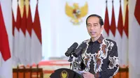 Jokowi saat menyampaikan sambutan dalam Perayaan Natal Nasional 2020 (Istimewa)