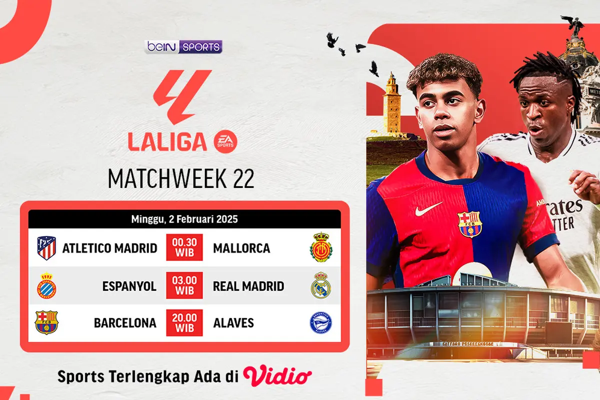 Jadwal La Liga 2024/25 pada Matchweek ke 22 di Vidio