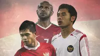 Timnas Indonesia - Kapten Timnas Indonesia: Boaz Solossa, Bambang Pamungkan, Ponaryo Astaman (Bola.com/Adreanus Titus)