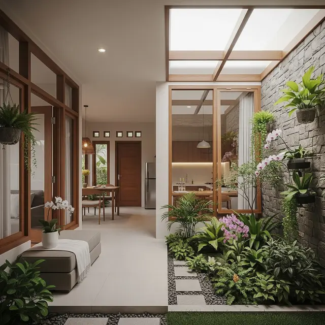Model Rumah Kecil Tapi Luas dengan Taman Dalam Rumah
