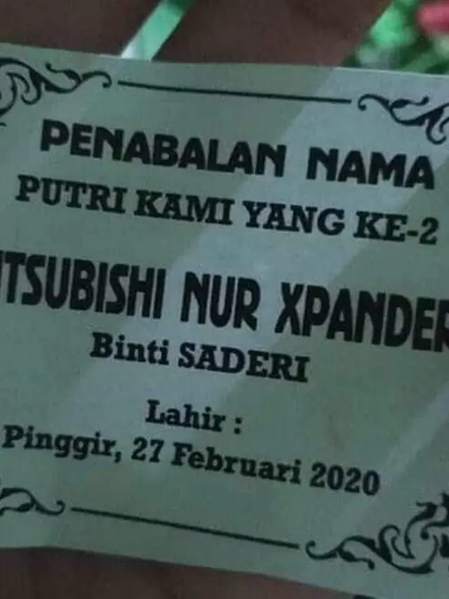 5 Nama Anak Terinspirasi dari Merek Mobil Ini Unik