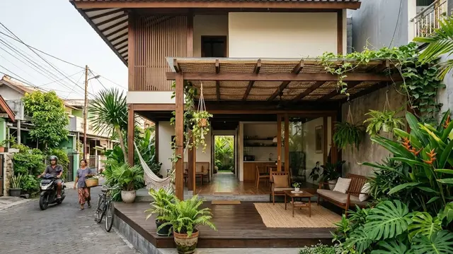 Rumah Minimalis dengan Teras Terbuka dan Sirkulasi Alami