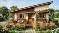 7 Desain Fasad Rumah Desa dengan Atap Miring Satu Arah, Hunian Sederhana yang Bikin Elegan