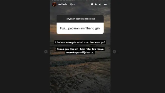 Tom Liwafa Ungkap Fuji dan Thariq Halilintar Akan Segera Lamaran (Foto: Instagram @tomwilafa)