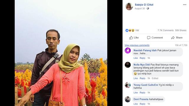 Mirip Seperti Jokowi, Suami Wanita Ini Jadi Viral di Jejaring Sosial