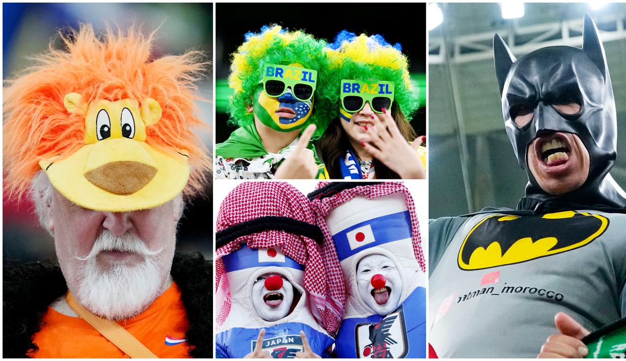 Memang betul, sepak bola tak bisa lepas dari suporter. Mereka rela datang jauh-jauh untuk mendukung timnas negaranya yang beraksi di Qatar. Berikut penampilan unik nan nyentrik para suporter yang ikut memeriahkan ajang Piala Dunia 2022.