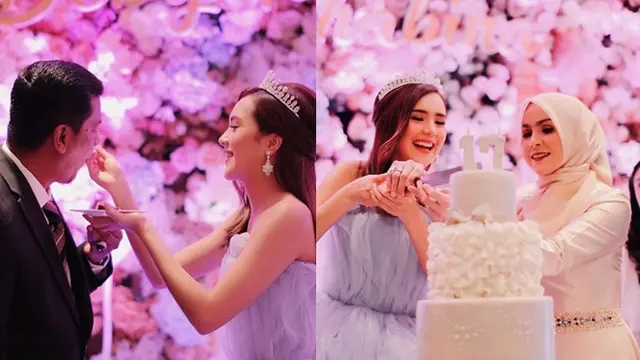 6 Potret Manis Acara Sweet 17 Beby Tsabina, Cantik dengan Nuansa Warna Ungu