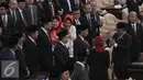Presiden Joko Widodo saat memasuki ruang sidang tahunan MPR RI Tahun 2015 di Jakarta, Jumat (14/8/2015). Sidang dihadiri 470 anggota MPR RI. Hadir pula menteri Kabinet Kerja, pimpinan lembaga negara, dan perwakilan duta besar. (Liputan6.com/Faizal Fanani)