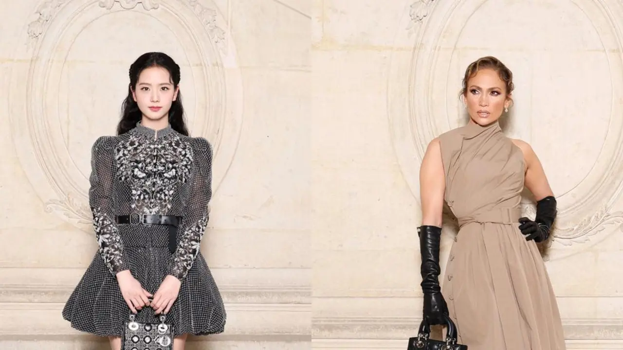 Parade Busana Dark Chic dari Jisoo BLACKPINK, Jennifer Lopez, hingga Yuna Kim di Show Dior Haute Couture