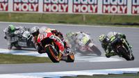 Marc Marquez menjadi yang tercepat dalam FP3 MotoGP Australia. (AP Photo/Rob Griffith)