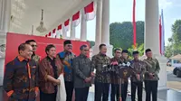 Pimpinan MPR usai bertemu dengan Presiden Joko Widodo atau Jokowi di Istana Kepresidenan Jakarta, Rabu (9/8/2023). (Liputan6.com/Lizsa Egeham)