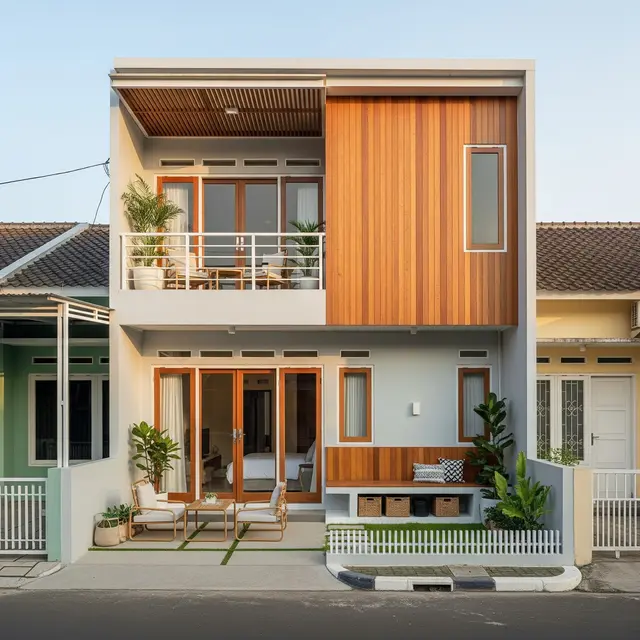 9 Inspirasi Rumah 2 Lantai di Lahan Terbatas 6x10 Meter Hemat Biaya, Hunian Modern