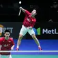 Kevin Sanjaya Sukamuljo/Marcus Fernaldi Gideon mengalahkan pasangan campuran Indonesia/Malaysia, Hendra Setiawan/Tan Boon Heong, 21-12, 21-17 pada putaran pertama All England 2017, Rabu (8/3/2017). (PBSI)