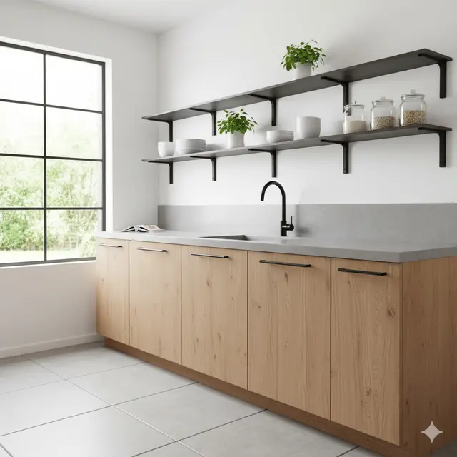 Inspirasi Dapur Industrial Hemat Biaya di Rumah Kecil. Gemini