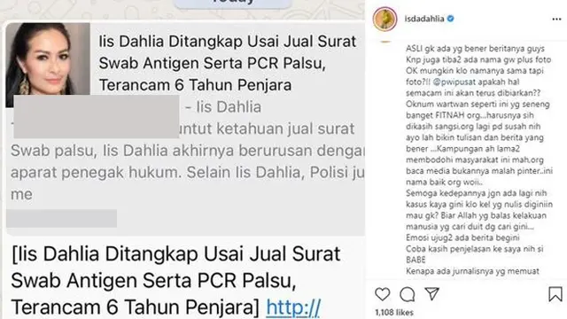 Iis Dahlia. (Foto: Instagram @isdadahlia)