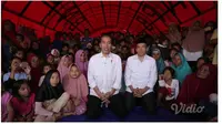 Presiden Jokowi memberi sambutan lewat tele conference dari Lombok. (Vidio.com)