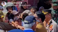 Ridwan Kamil saat dipeluk oleh Menteri PUPR Basuki Hadimuljono (Foto: Screenshot video IG Ridwan Kamil).
