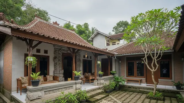 9 Inspirasi Rumah Desa dengan Halaman Tengah ala Rumah Jawa Lama, Tradisi dan Modernita