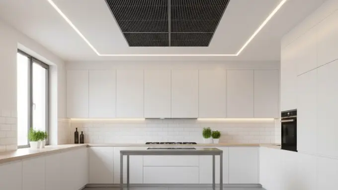 Desain Plafon Gypsum untuk Dapur Minimalis/ Gambar Gemini AI