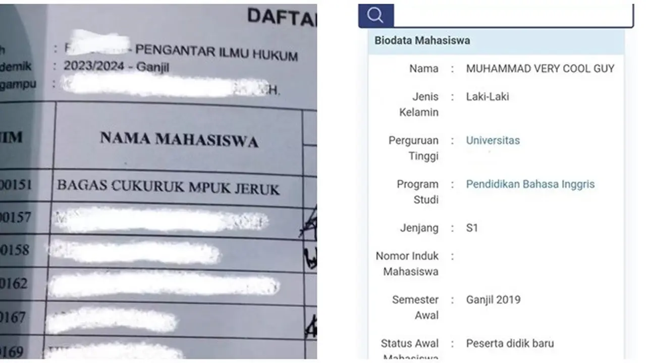 6 Nama Murid dan Mahasiswa Unik Ini Bikin Guru Terheran-heran, Kreatif Banget