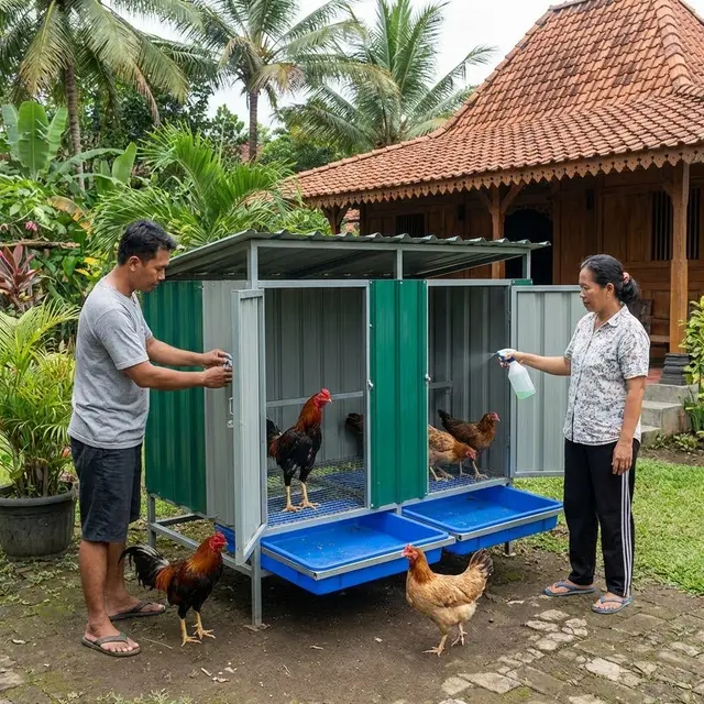Model Kandang Ayam 'Knock Down', Bisa Bongkar Pasang
