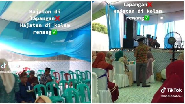 Antimainstream, Video Lokasi Hajatan di dalam Kolam Renang Ini Jadi Sorotan