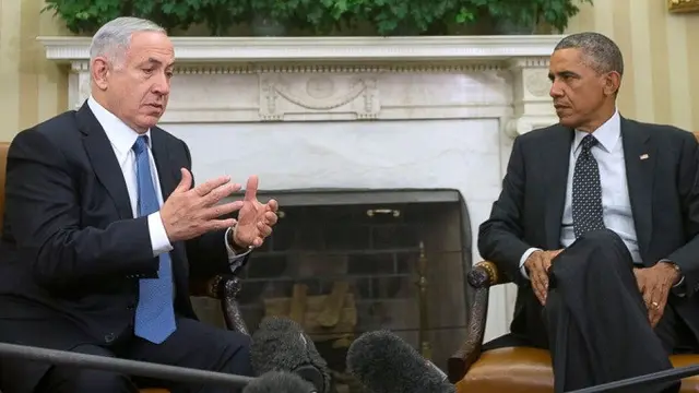 Barack Obama dan Perdana Menteri Israel Benjamin Netanyahu (Pablo Martinez Monsivais/AP Photo)