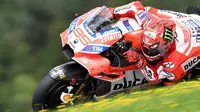 Pebalap Ducati, Jorge Lorenzo, finis di posisi keempat pada MotoGP Austria, Minggu (13/8/2017). (AP Photo/Kerstin Joensson) 