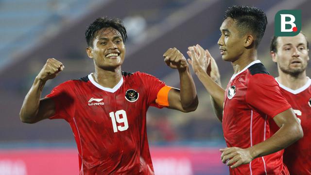 Selebrasi pemain timnas Indonesia Fachruddin Aryanto melakukan selebrasi usai menjebol gawang Timor Leste dalam pertandingan lanjutan babak penyisihan grup A Sea Games 2021 Vietnam di Viet Tri Stadium, Phu Tho, Vietnam, Selasa (10/5/2022).  (Bola.com/Ikhw