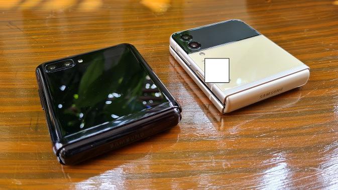Penampakan Samsung Galaxy Z Flip3 (Liputan6.com/Agustinus M. Damar)