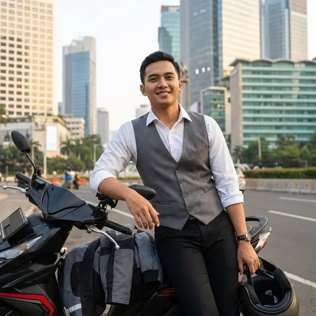 Outfit Kantor yang Tetap Rapi Meski Naik Motor