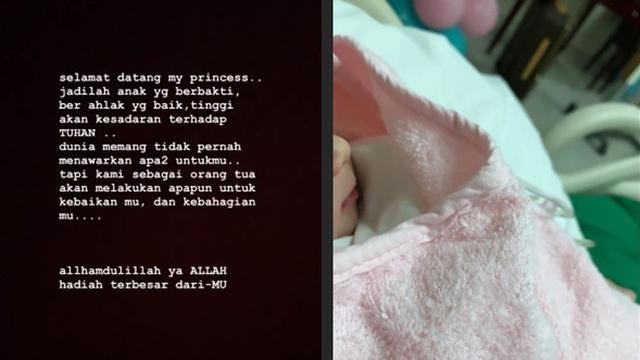 Aura Kasih melahirkan (Sumber: Instagram/aurakasih/eryckama_ral/)